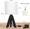 Nordic Rustic Black Tripod Nightstand Lamp, White Drum Linen Shade Wooden Bedside Lamp for Bedroom Home Decor